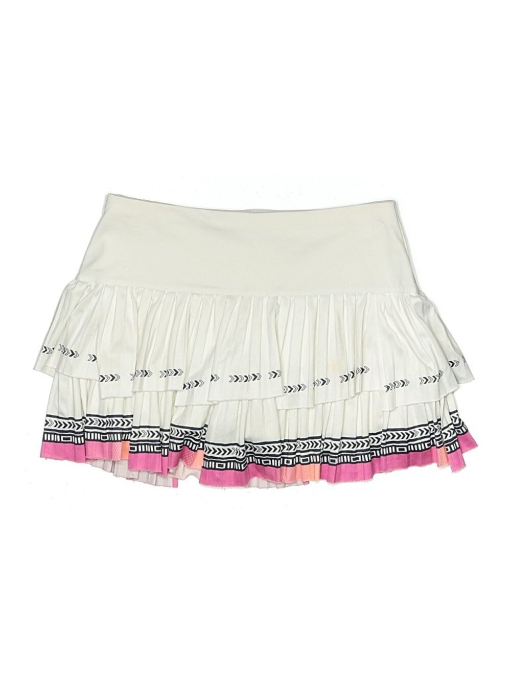 Lucky in Love pleated scallop skirt white pink tennis skort SMALL